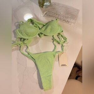 Lime green (honeydew) Monday Swimwear Cala Roja Top - Palma Bottoms
